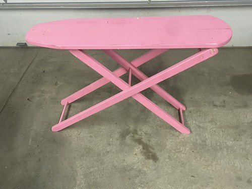 Vintage pink wooden ironing - wooden,