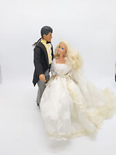 vintage Barbie and Ken dolls bride and groom custom made outfits vintage 