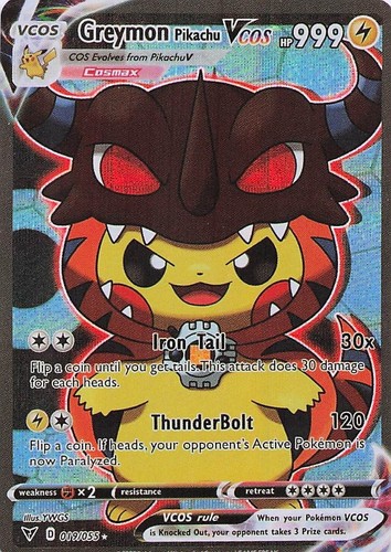 Greymon pikachu pokemon card - pikachu,