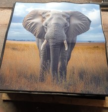 Stunning Custom Made Rug elephant Bright Coloured 100 x 100 cm 