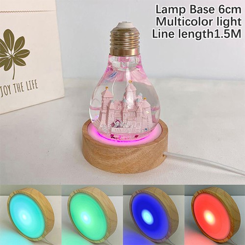 Round wooden led night light - round,