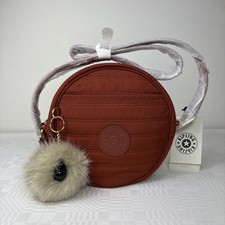 BNWT Kipling Avaros Quilted Circle Crossbody Bag Tuscan Red June Monkey.