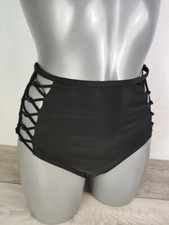 Wolf & Whistle High Waist Macrame Lace Up Bikini Bottom UK 10 Small A631-5