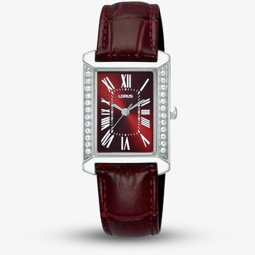 Lorus ladies rectangular red - rectangular,