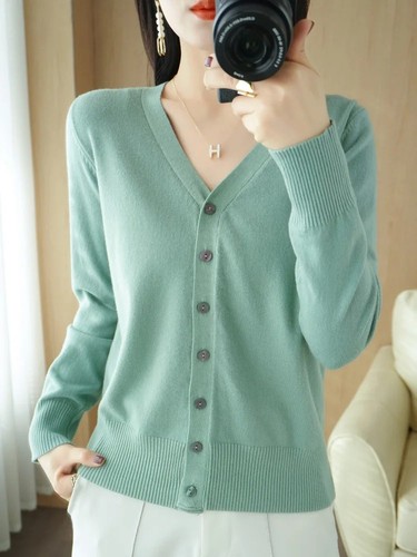 Neck knit cardigan - neck,