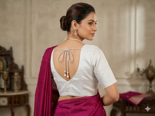 Women silver banarasi - silver, silk
