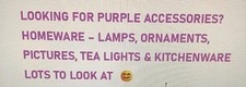 PURPLE ACCESSORIES HOMEWARE