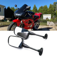 Pair Motorcycle Side Mirrors Rearview Black For 2002 Honda CBR954RR CBR 954RR