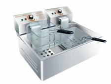 Commercial Electric Chip Fish Fryers 11 Litre Double Basket with Single Tank