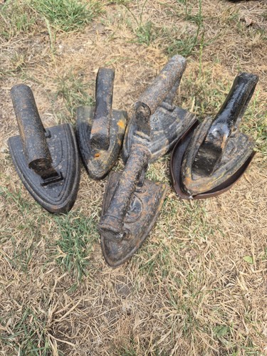 Vintage cast iron flat irons - cast,