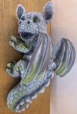 Cute Wall Hanging Garden 11" Inch Resin Weathered Stone Effect Dragon Statue