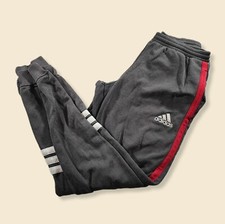 Vintage 80s VFB Stuttgart Mens Adidas Grey & Red Joggers Trackies Size 30-32"
