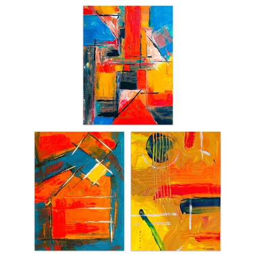 Abstract shapes blue red - blue,