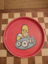 C.2011 The Simpsons Homer Simpson D'Oh Round Metal Serving Tray Official Product