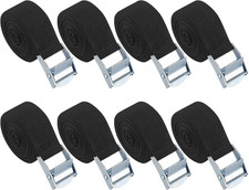 2M Tie-Down Straps, 8 Pcs Short Ratchet Straps with Clamps, Adjustable Securing