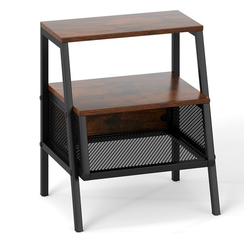 Costway industrial nightstand - costway,