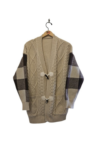 Cream chunky knit cardigan - cream,