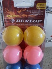 Dunlop Glo 40mm Multicoloured Table Tennis Balls 6 In A Pack New In Box