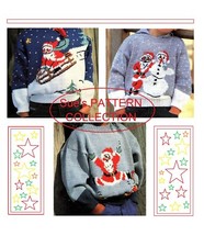 Children's Christmas motive sweaters knitting pattern in DK. jumper. pullover.