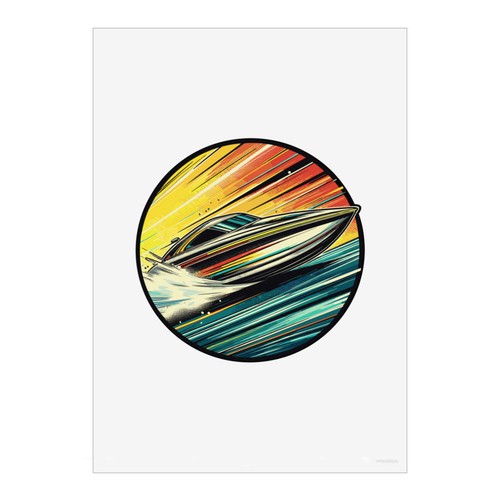 Powerboat racing unframed - 'powerboat,