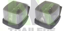 x2 Trailer Front Marker Lights, Square, Lamp, 12v, Universal, Bulb