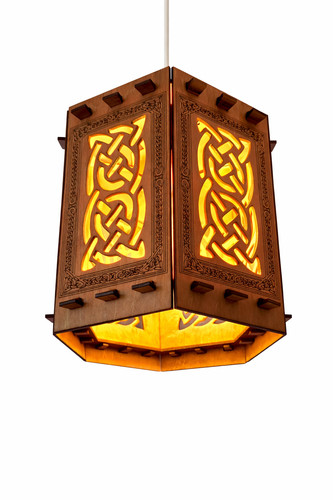 Celtic wooden ceiling light - wooden,