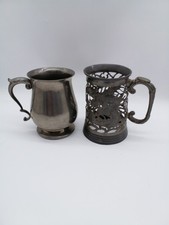 Vintage Pewter Dragon &  Knighthood Tankards