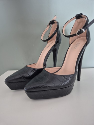 Black platform ankle - platform, strap