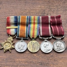 Miniature Medal Group 1914 Star Trio Mons Clasp LSGC Medal Meritorious Service