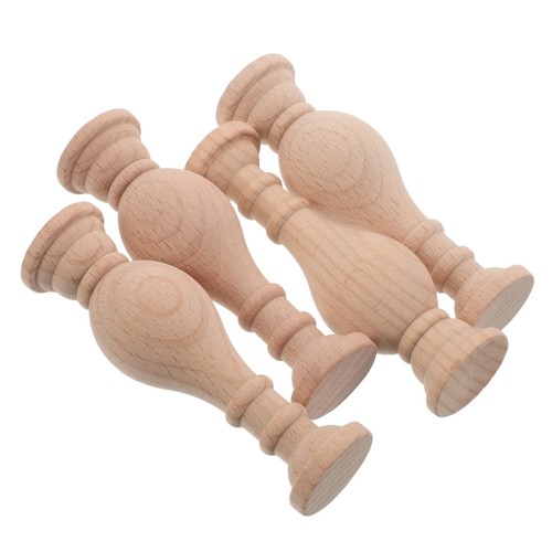 Unfinished beige wood spindles - beige,