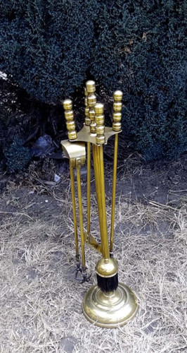 Brass companion fire set - , poker