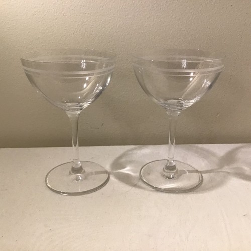 Pair vintage crystal glass - vintage,