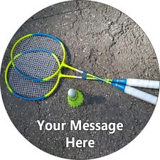Badminton Sports Racket Personalised Cake Toppers Edible Icing Wafer Decor Party