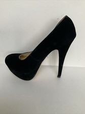 KOI COUTURE STILETTO HIGH HEEL PLATFORM BLACK SUEDE COURT SHOES SIZE UK 5 EU38