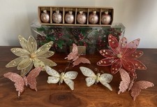 Christmas Table Decorations Christmas Butterflies Xmas Flowers Bundle STUNNING
