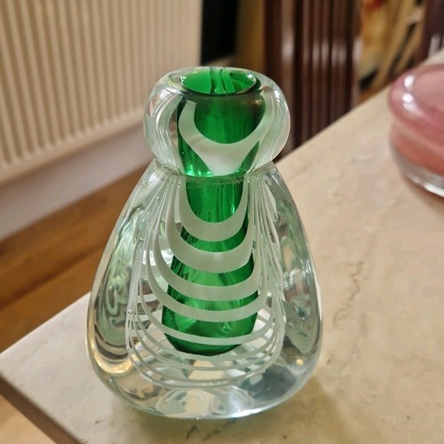 Emerald green murano glass art - green,