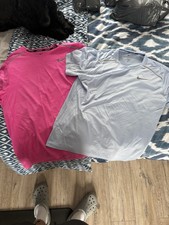 Nike Miler T Shirts Baby Blue and Pink Size L