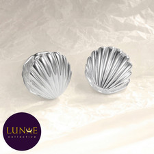 Earrings Silver Shell Retro