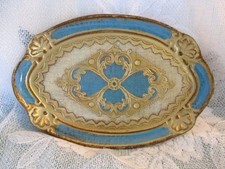 Hand painted turquoise - painted, gold