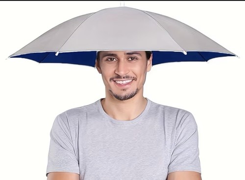 Silver hands free umbrella - silver,