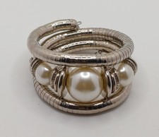 Chunky Silver Tone Coil Wrap