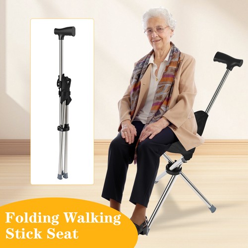 Folding walking stick - walking, seat