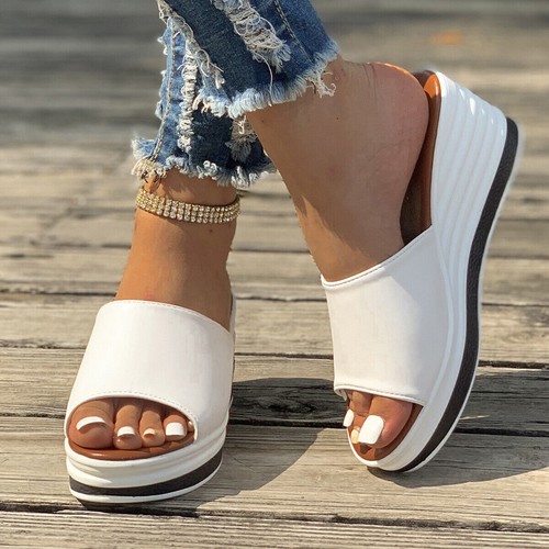 Womens slip wedge heel - womens, on