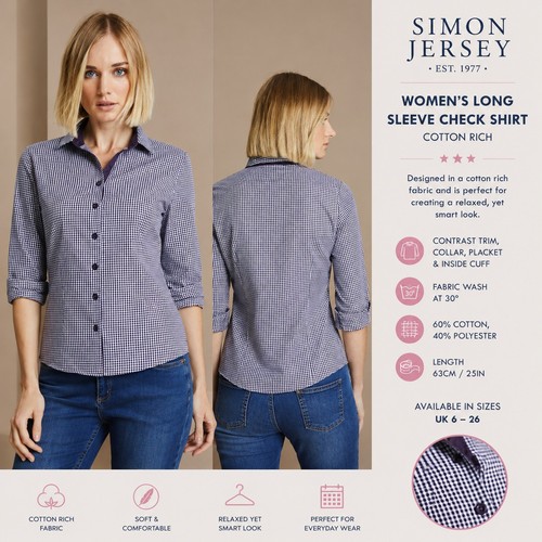 Womens gingham check shirt 4 - gingham,