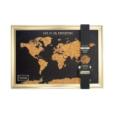 World Travel Map Black Cork &