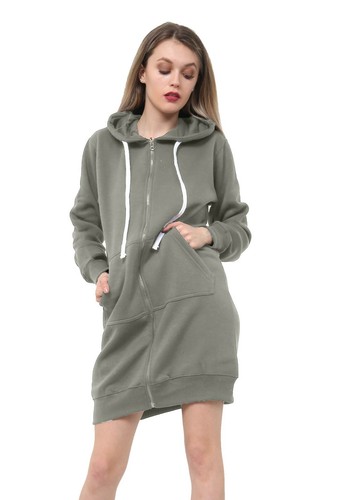 Women ladies long - long, hooded