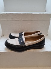 Women's Hotter Loafer Shoes Dorset Navy/ Cream Size 6 Wide Fit