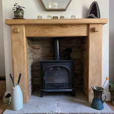 solid oak beam fire surround