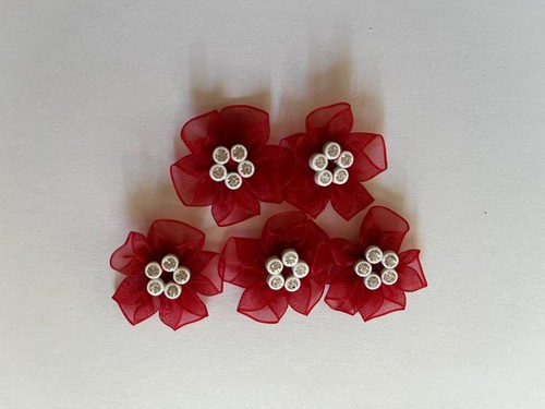 Red organza poinsettia flower - red,