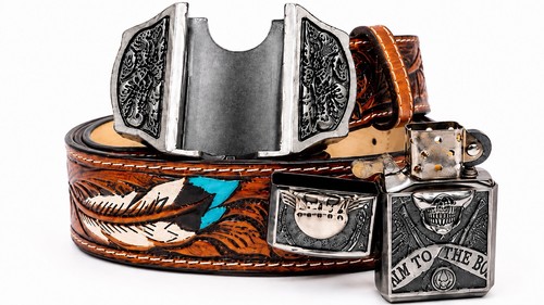 Mens western skull lighter - skull,